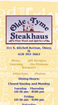 Mobile Screenshot of oldetymesteakhaus.com